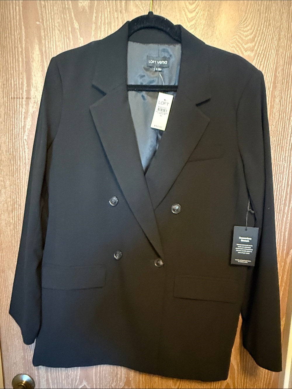 NWT LOFT Black Double-Breasted Women’s Blazer- Sz 10.
